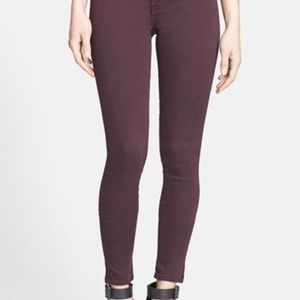 J Brand dark plum skinny jeans